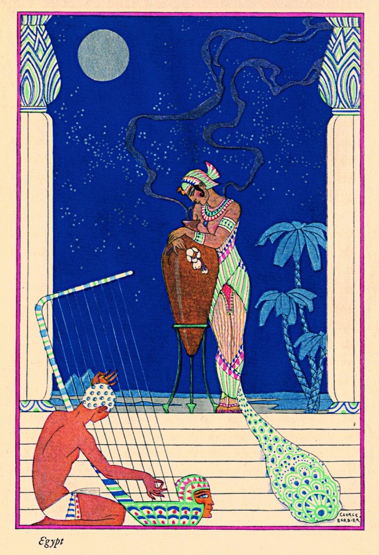 George Barbier The Romance of Perfume: ENG Editorial hardback with 8 silver embossed plates; a very good copy, complete of the advertising leaflet. Perfect. ITA George Barbier The Romance of Perfume di R. le Gallienne. Richard Hudnut, New