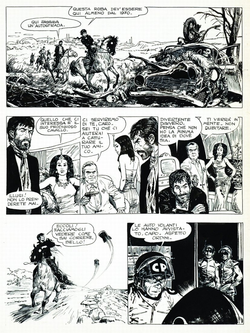 Guido Buzzelli Tavola originale: ENG Original art from the earl 70s. Ink and pencil on thin cardboard. Excellent conditions. ITA Guido Buzzelli Tavola originale anni ‘70. China su cartoncino cm 30x44. Buzzelli, artista dotato di un