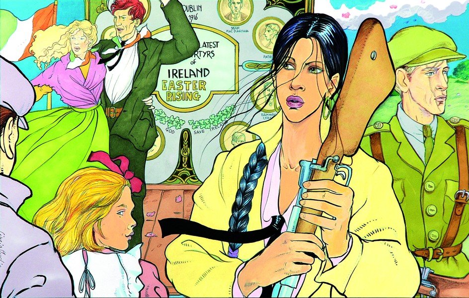 CINZIA GHIGLIANO Solange - Sinn Fein: révolte: ENG CINZIA GHIGLIANO Solange - Sinn Fein: révolte irlandeise Cover art for "Solange" #2, published by Castermann in 1988. Tempera and ink on drawing paper. Signed, very good condition. ITA Solange - 