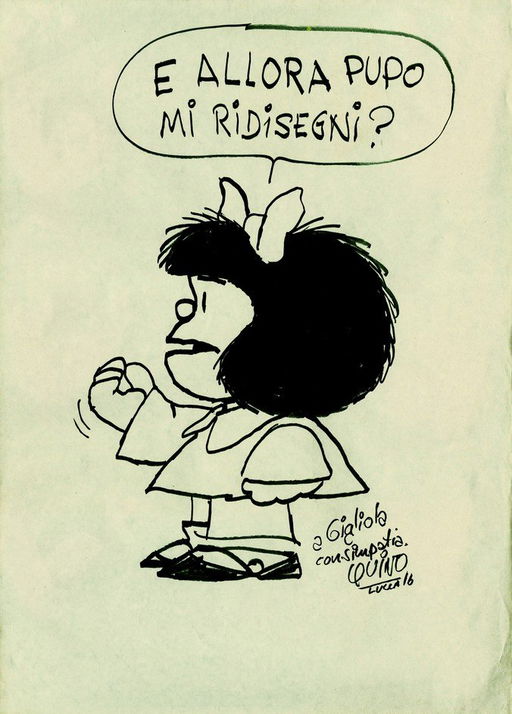 Quino Dedicace Di Mafalda May 09 2015 Little Nemo Auction House In Italy