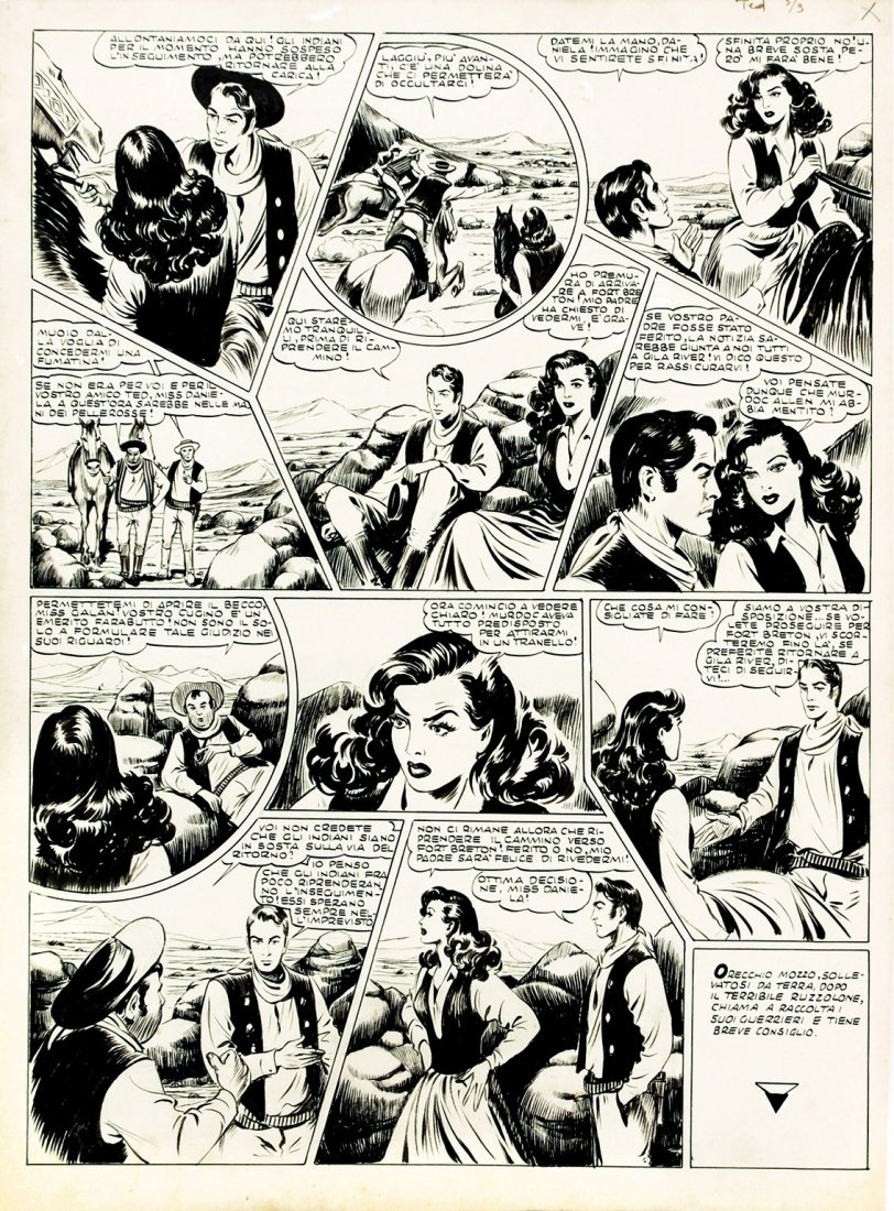 Ferdinando Corbella Ted Furia: Ferdinando Corbella Ted Furia Tavola originale pubblicata a p. 3 del terzo numero. Matita e china su cartoncino cm 37,5x50. Eccellente stato. Corbella è stato animatore ed uno dei più richiesti illu
