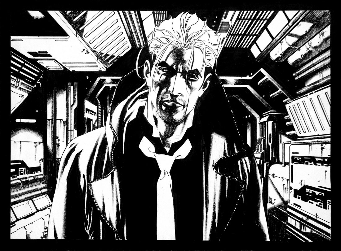 Roberto De Angelis Nathan Never: Roberto De Angelis Nathan Never ENG Original illustration pencil, ink and gouache on thin cardboard, 2001. Excellent conditions.IT Illustrazione originale realizzata per il ComiCon di Napoli del 2001.