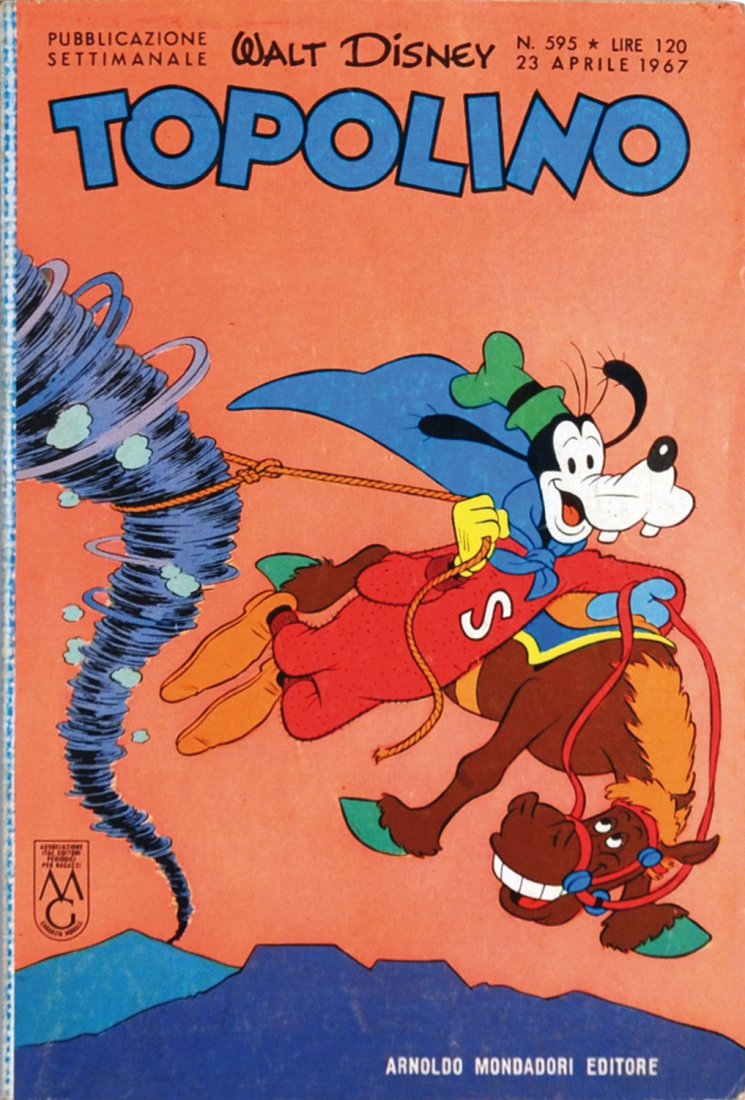 Topolino n°595: IT Topolino n°595 23 aprile 1967. Completo di cartoncino con bustina figurine Total “La storia del deserto” (ancora in bustina sigillata). Albo in ottimo stato.