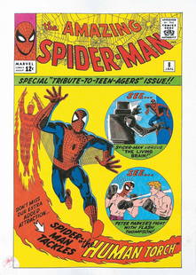 Larry Camarda The Amazing Spiderman #8: Larry Camarda The Amazing Spiderman #8 ENG Recreation of the 1964 issue #8 of Amazing Spiderman. Ink, ecoline and acrylic on drawing paper, rubber stamped by the artist. Excellent condition.  ITRecrea