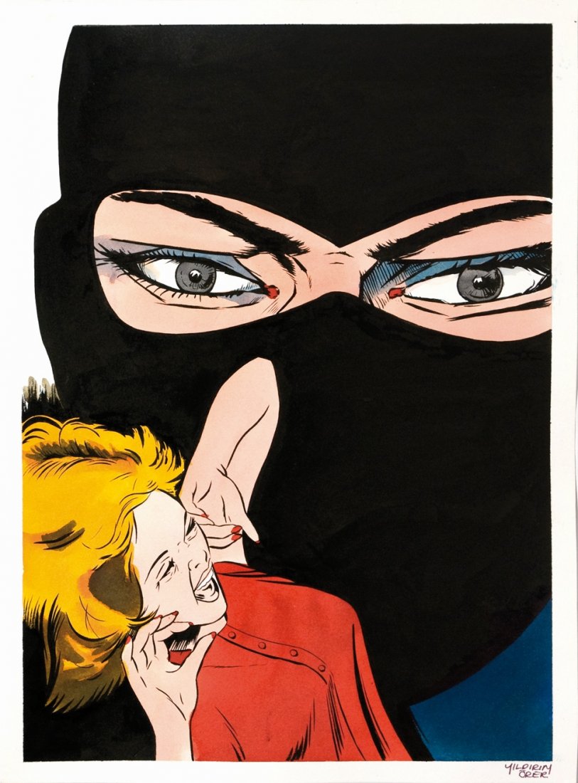 Yildirim Orer Diabolik Il re del terrore: Yildirim Orer Diabolik Il re del terrore ENG Re-creation of the first ever cover for Diabolik. Mixed technique on thin cardboard. Signed. ITRecreation della copertina dello storico n.1 di Diabolik, r