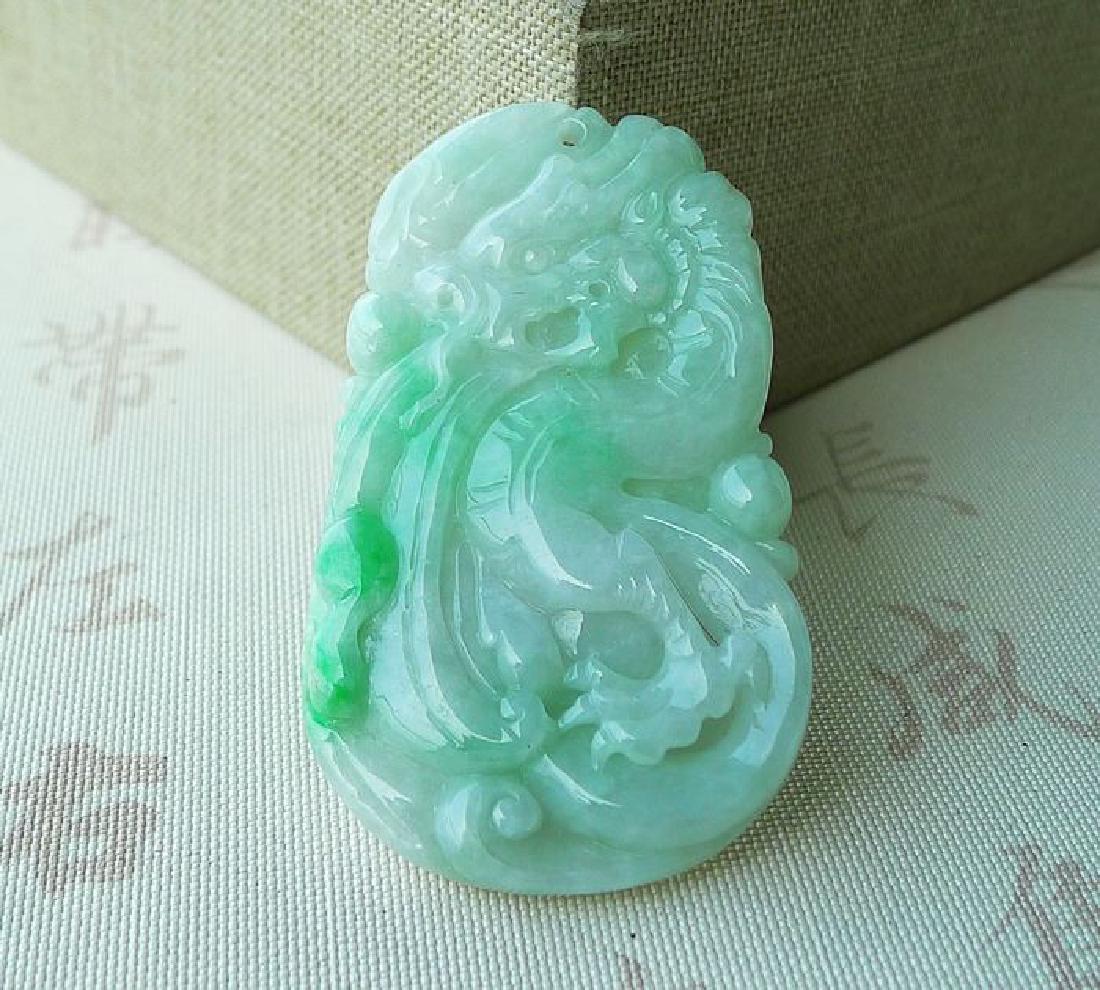 A Nice Nature Apple Green Jadeite Dragon Pendant (1 of 7)