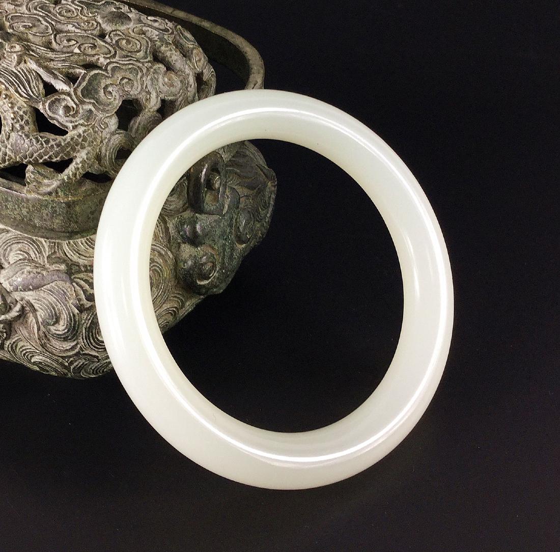 A Nice Hetian White Jade Bangle (1 of 4)