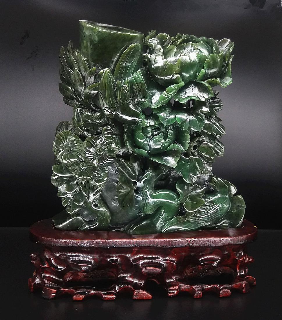 A Big Nice Hetian Green Jade Carving (1 of 10)