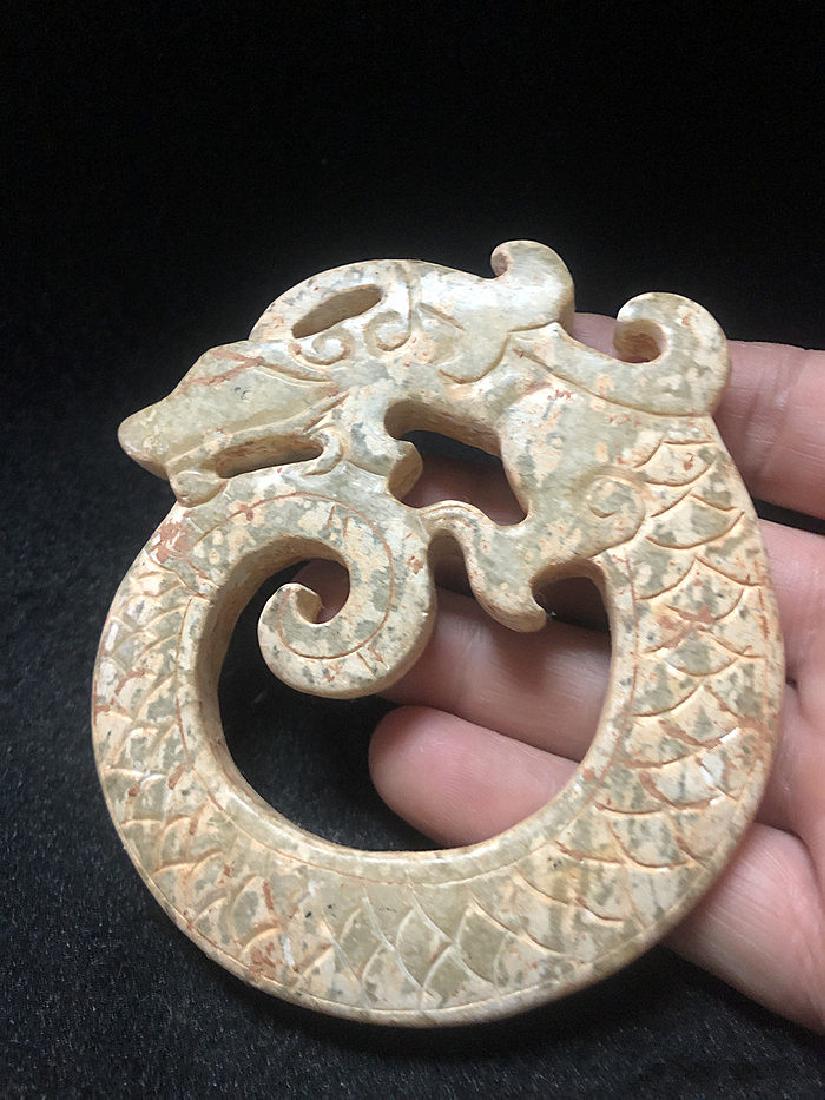 A Nice Han Dynasty Jade Dragon Carving