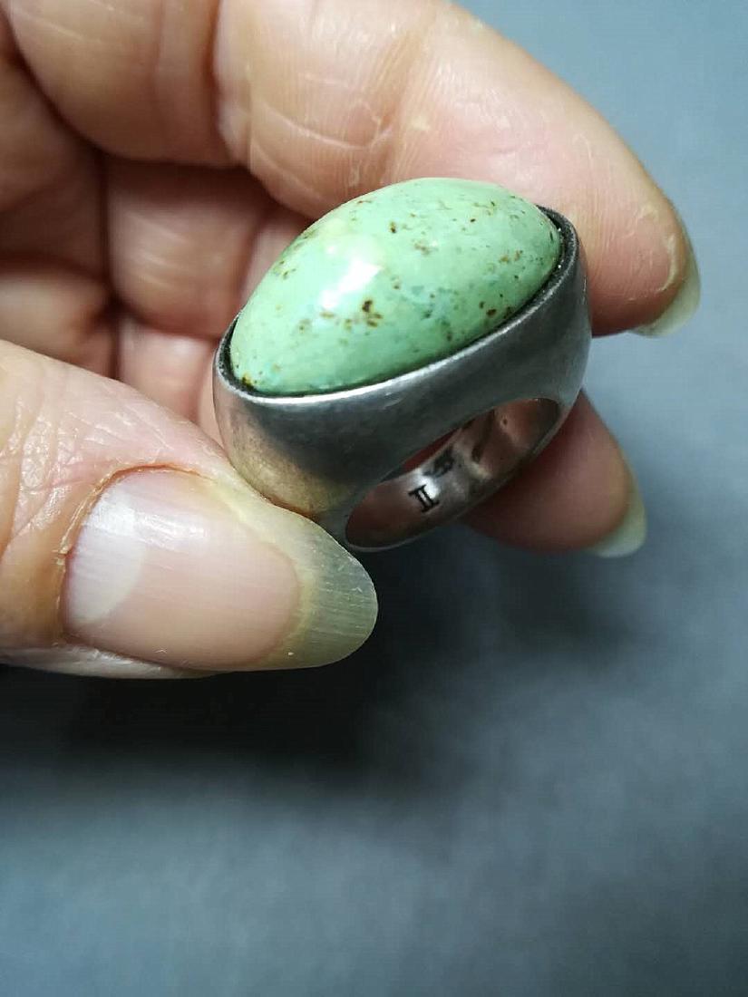 An Old Nice Silver and Turquoise Ring (1 of 9)