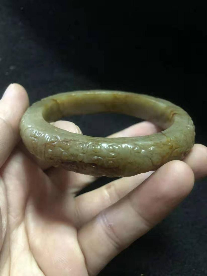 One Nice Antique Jade Bangle (1 of 9)