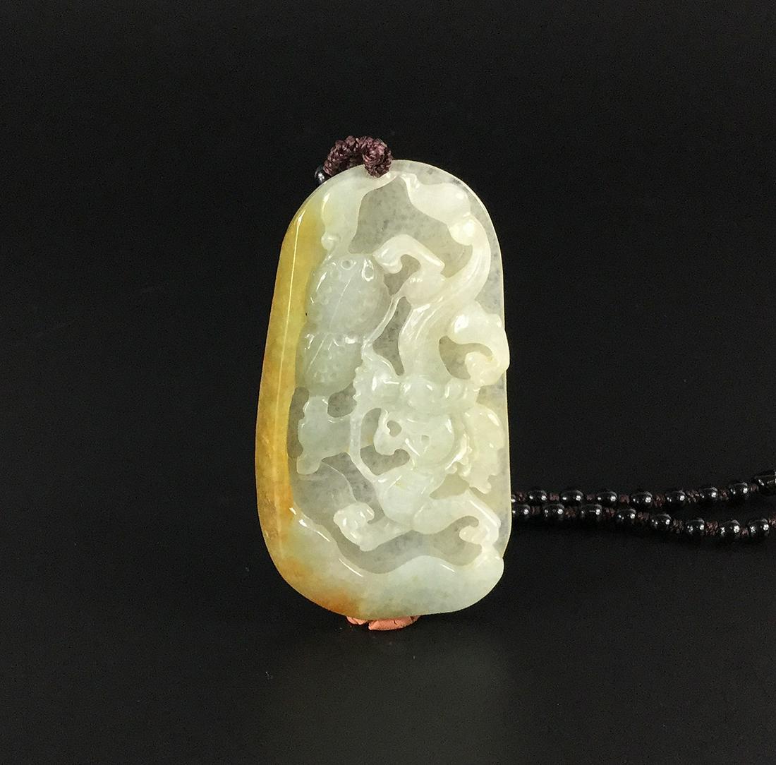 A Nice Icy Jadeite Dragon Pendant (1 of 6)