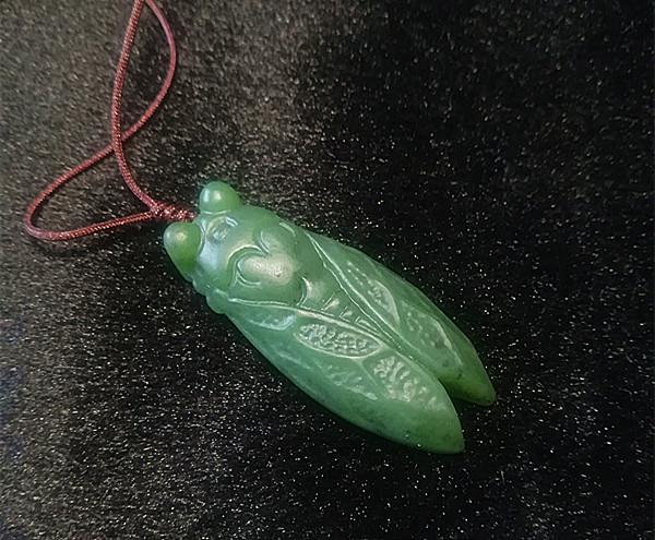 One Nice Hetian Green Jade Cicada (1 of 4)