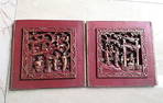 One Pair Namu Wood Carving Panels