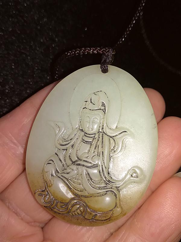 One Nice Antique Jade Guanyin Pendant (1 of 8)