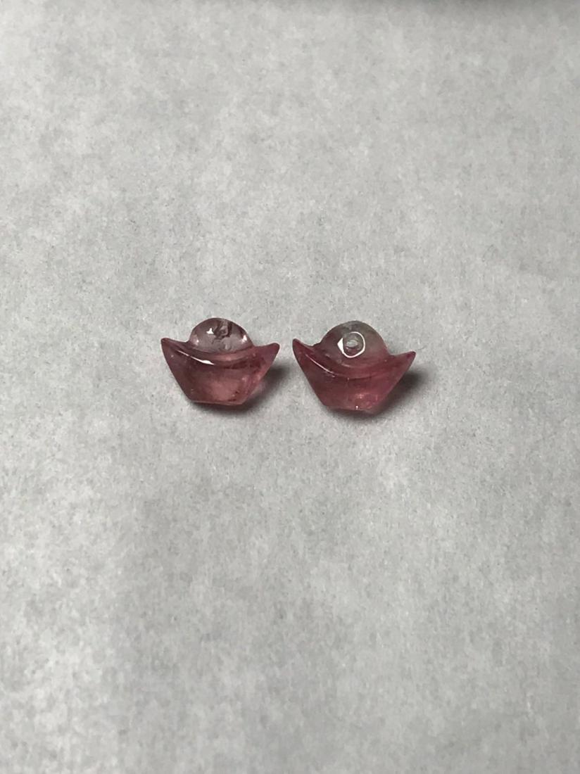 One Pair Old Tourmaline Gold Ingot Pendants (1 of 7)