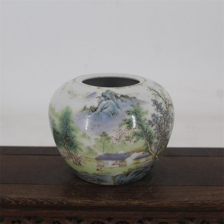 One Nice Qianjiangcai porcelain Brush Washer (1 of 6)