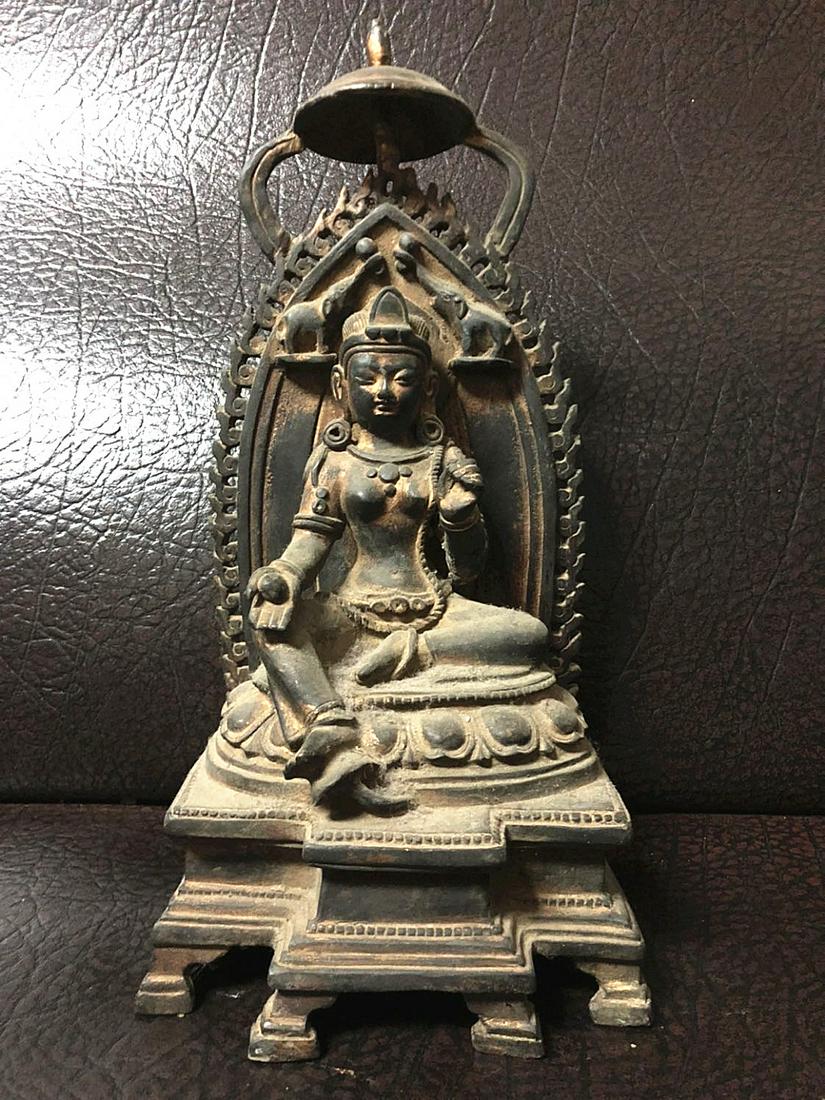 One Nice Antique Copper Buddha Statue (1 of 6)