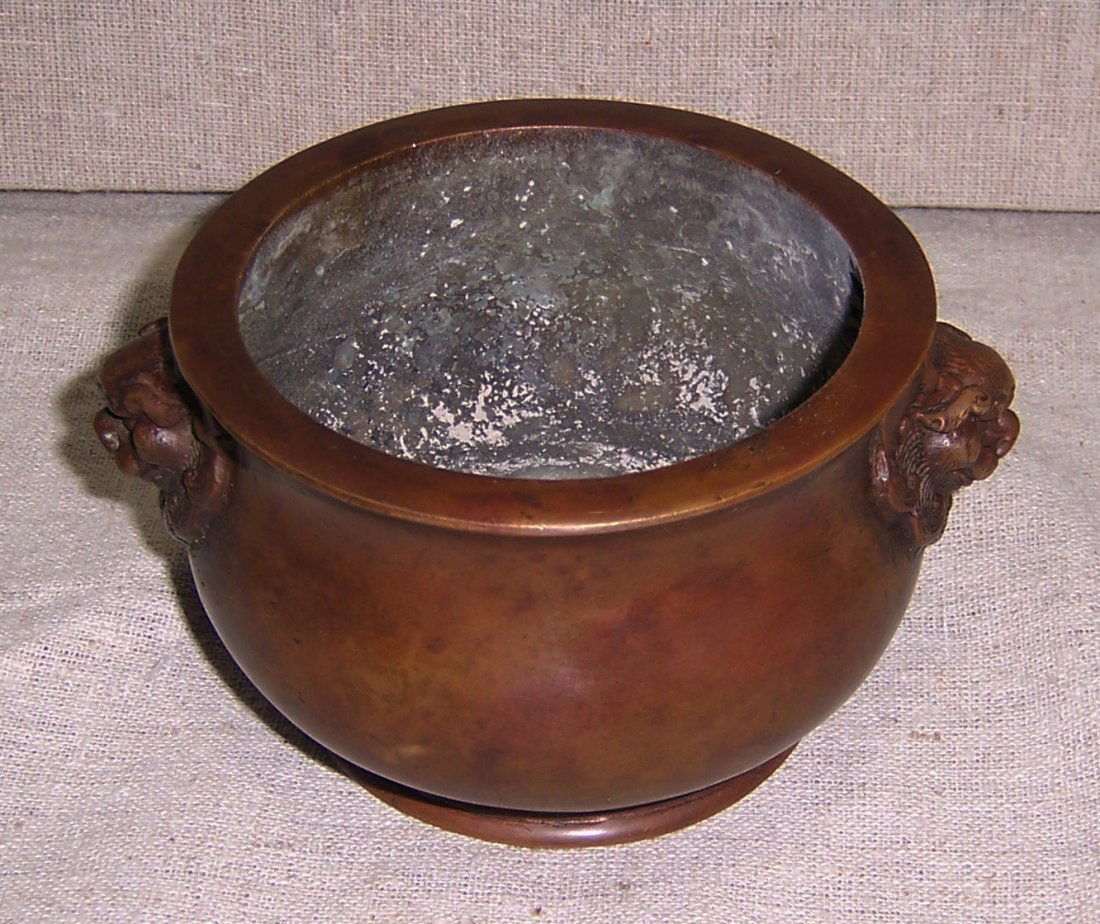 Antique Bronze Incense Burner: Qing Dynasty Copper Incense Burner.Size is 11.5x10x5cm