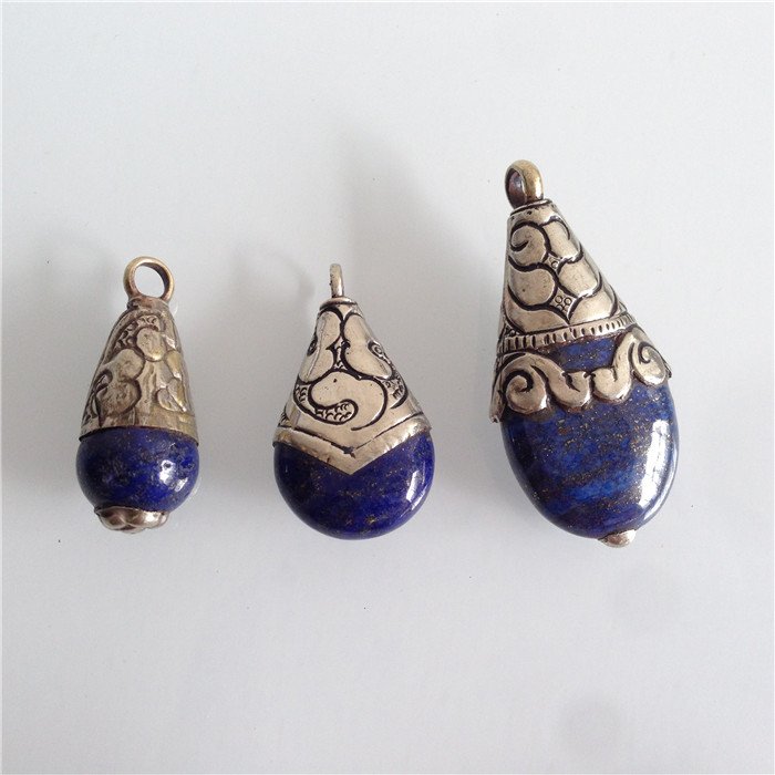 Three Nice Tibet Silver and Afghanistan lapis lazuli (1 of 3)
