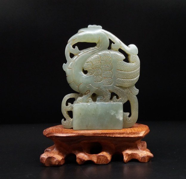 A Nice Vintage Hetian Jade Bird Carving( also could be (1 of 7)