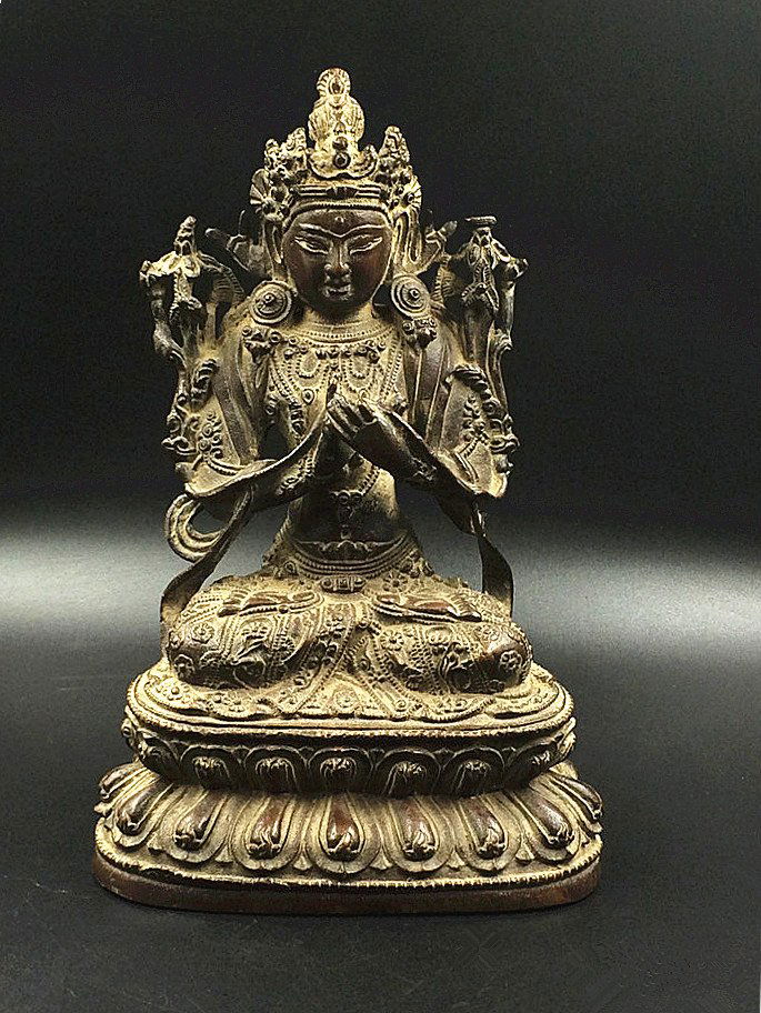A Nice Old Bronze Guanyin Statue (1 of 6)