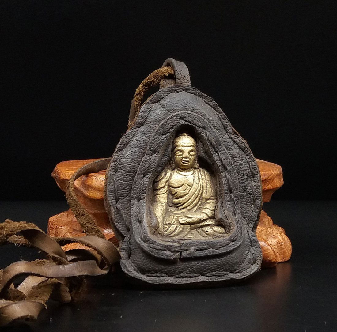 A Nice Old Tibetan Body Buddha with Leather Bag (1 of 2)