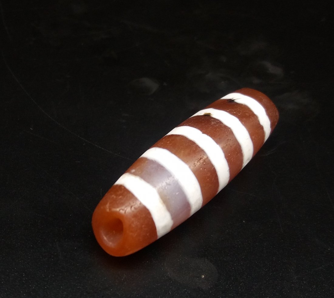 A Nice Old Five Lines Red Agate Bead (1 of 7)