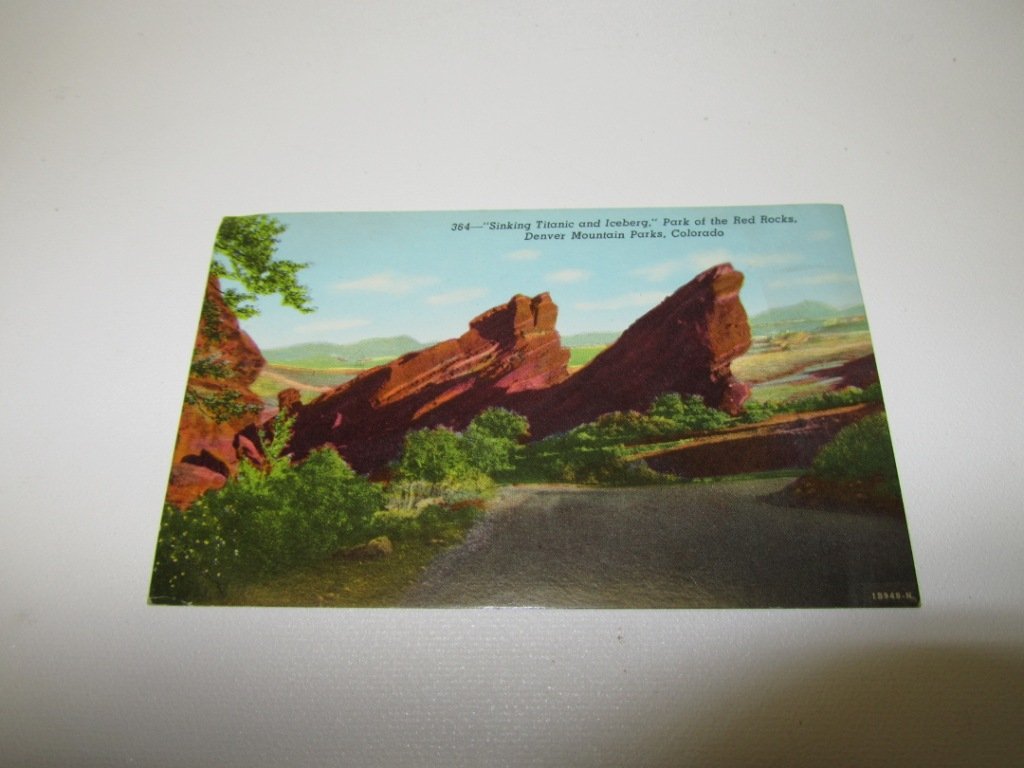 Sinking Titanic and Iceberg, Red Rocks Postcard: Sinking Titanic and Iceberg, Red Rocks Postcard