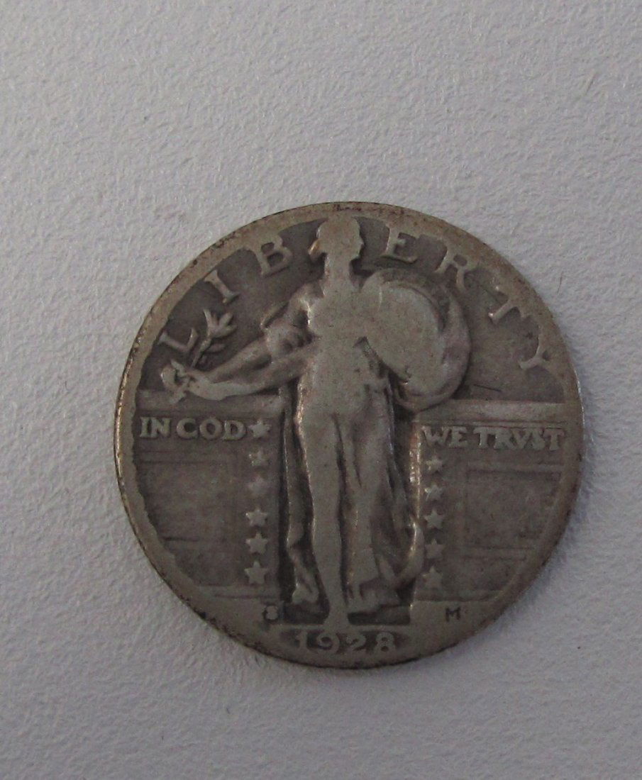 1928S Standing liberty Quarter: 1928S Standing liberty Quarter, Ungraded, date and mint mark clearly visible