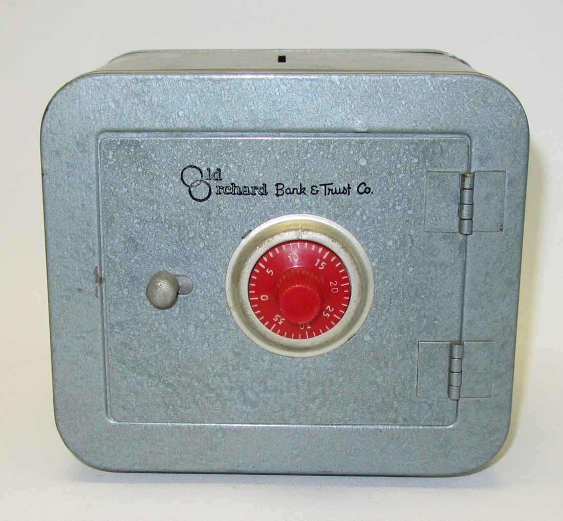 Old Orchard Bank & Trust Co. Toy Bank: Old Orchard Bank & Trust Co. Toy Bank with combination