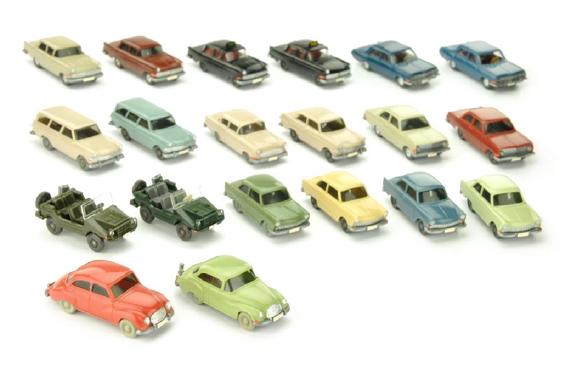 Konvolut 20 PKW der 60er Jahre (nur bemalt) (1 of 1)