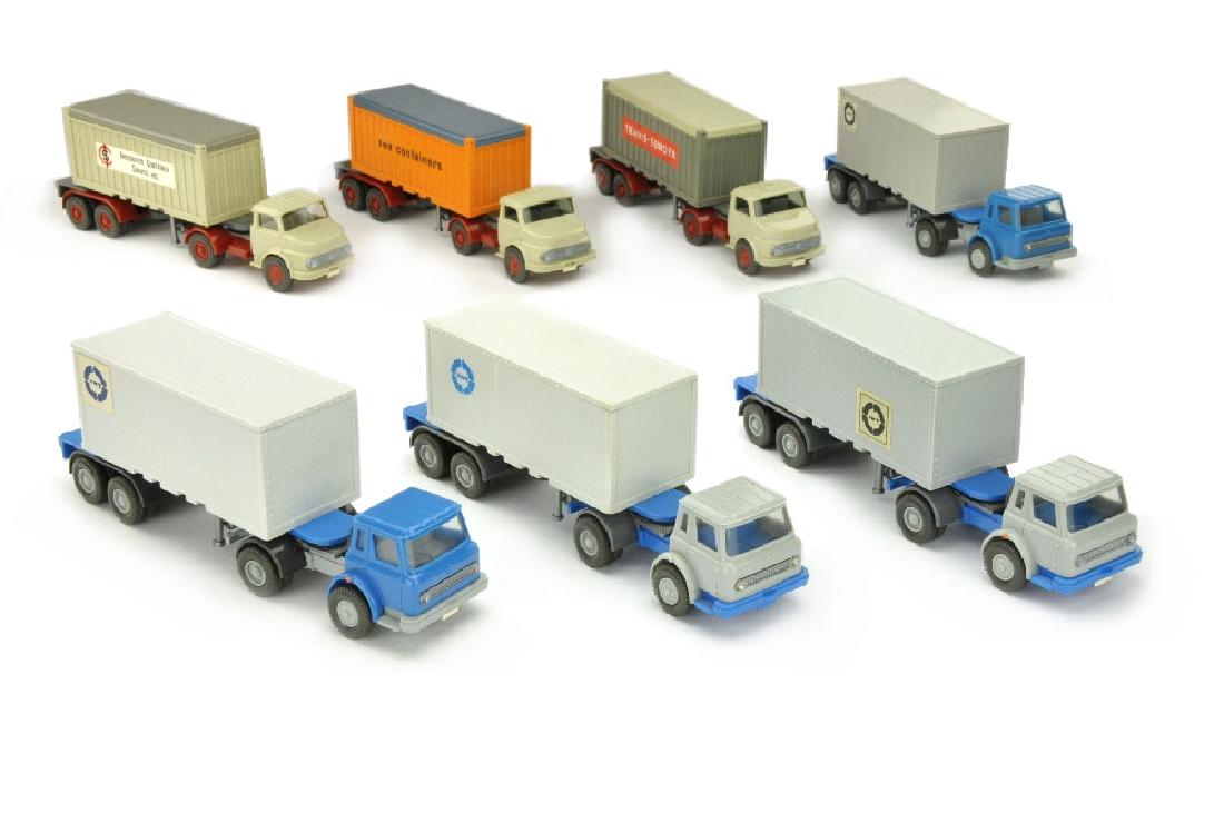 Konvolut 7 Container-LKW (nur bemalt) (1 of 1)