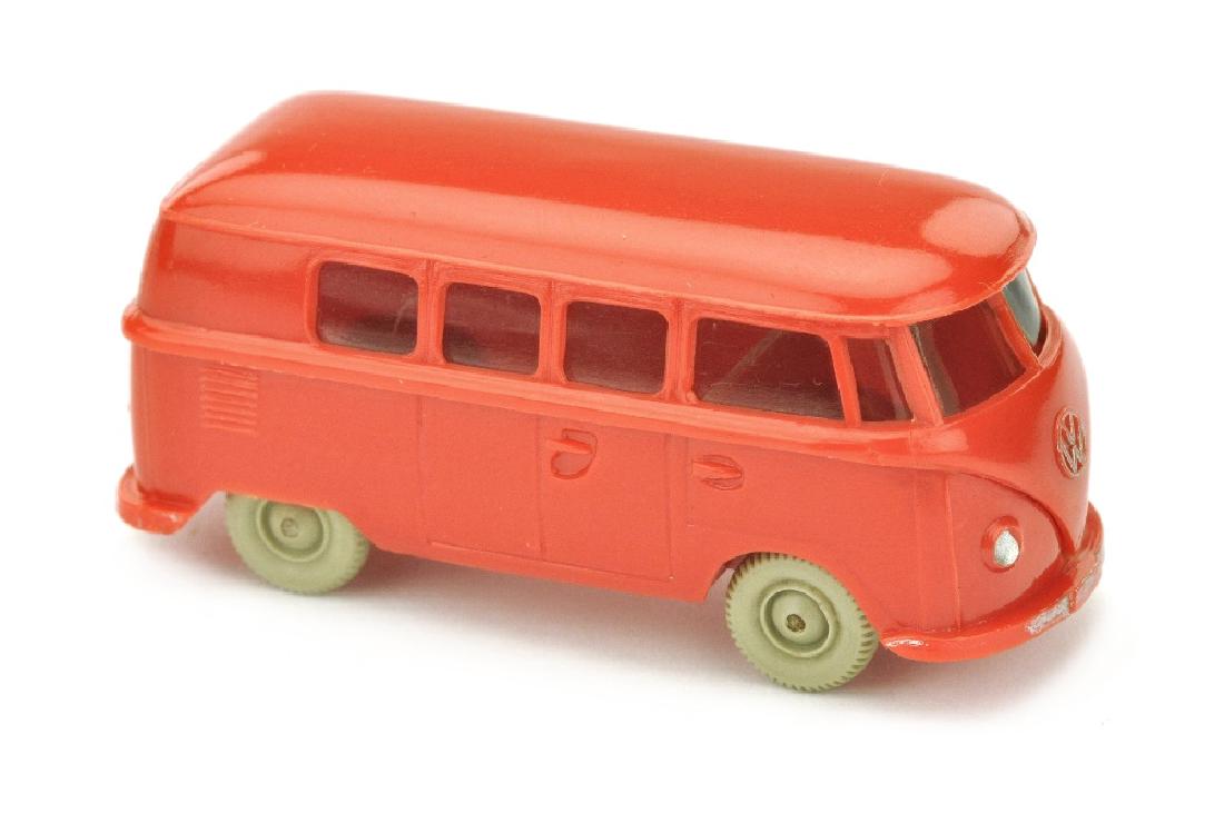 VW T1 Bus (alt), d'-orangerot: 323/1D, gut bis sehr gut (Wiking Verglaster PKW)