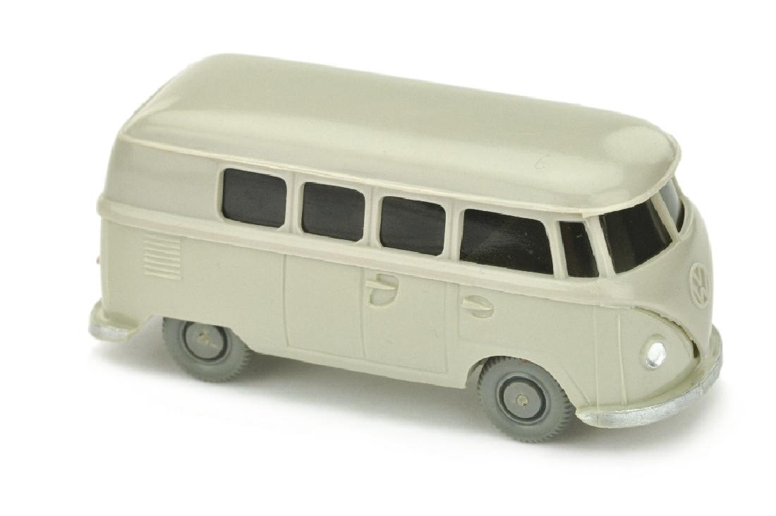 VW T1 Bus (alt), d'-achatgrau/kieselgrau: 323/1P, sehr gut (Wiking Verglaster PKW)