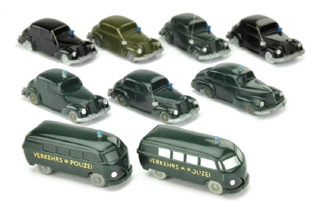 Konvolut 9 unverglaste Polizei-PKW (1 of 1)