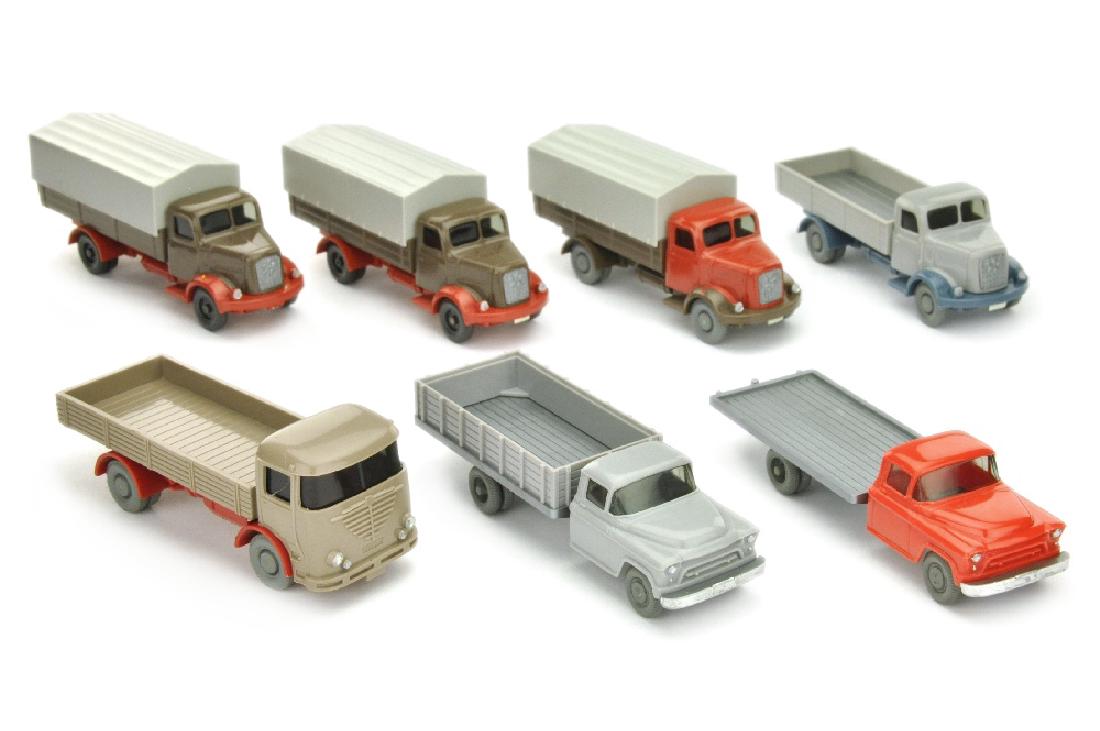 Konvolut 7 LKW der 60er Jahre (nur bemalt) (1 of 1)