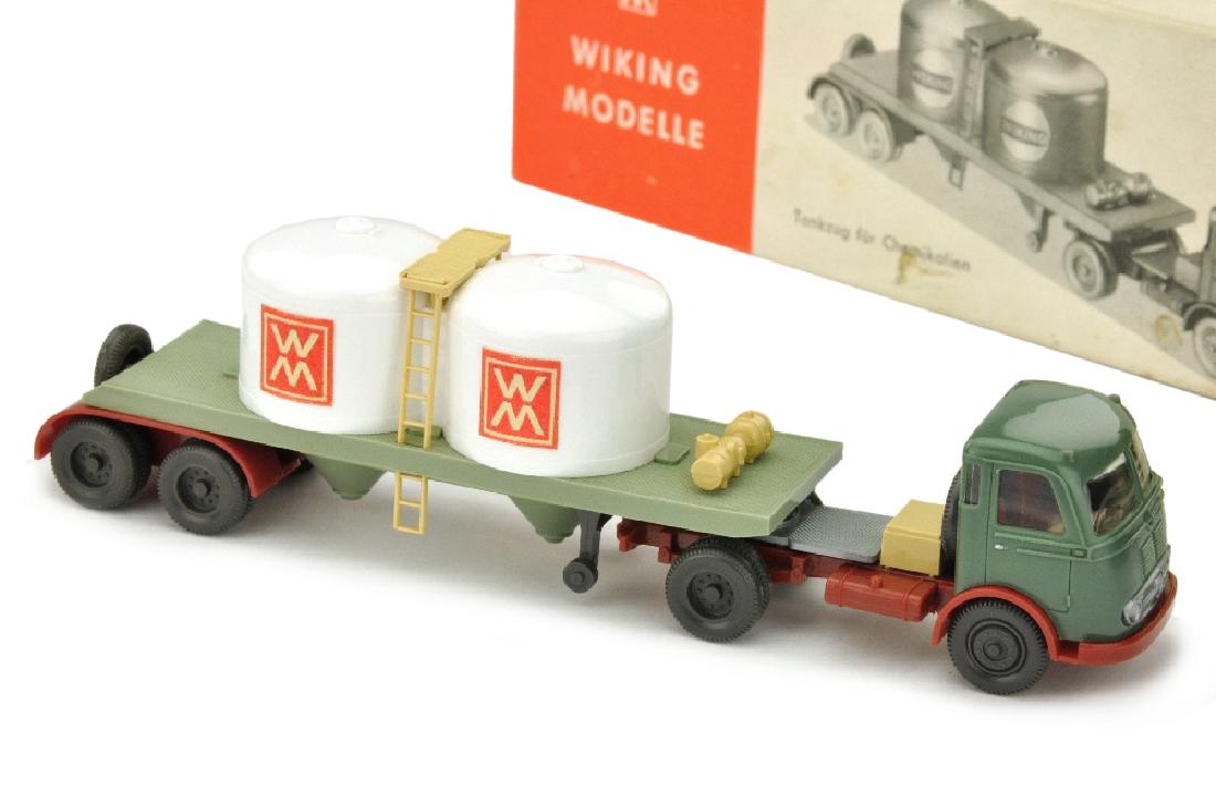 Chemikalien-Tankzug Pullman WM (im Ork): 752/2AB, nur geringe Farbreste an Kleinteilen, sonst fast neuwertig im guten Ork (Kennung "15 7 65") (Wiking 2.Wahl)