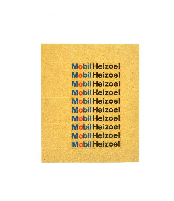 Original-Folienaufkleber Mobil Heizoel: passend zu Magirus 100 D7 Heizoelwagen, neuwertig (Wiking Zubehör)