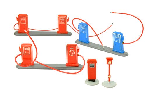Konvolut 5 Zubehörteile: V 566.2, V 566.3 und ähnlich V 566.2 (jedoch eine Säule wie bei V 566.1), V 623.2 und V 624, alle neuwertig (SIKU)