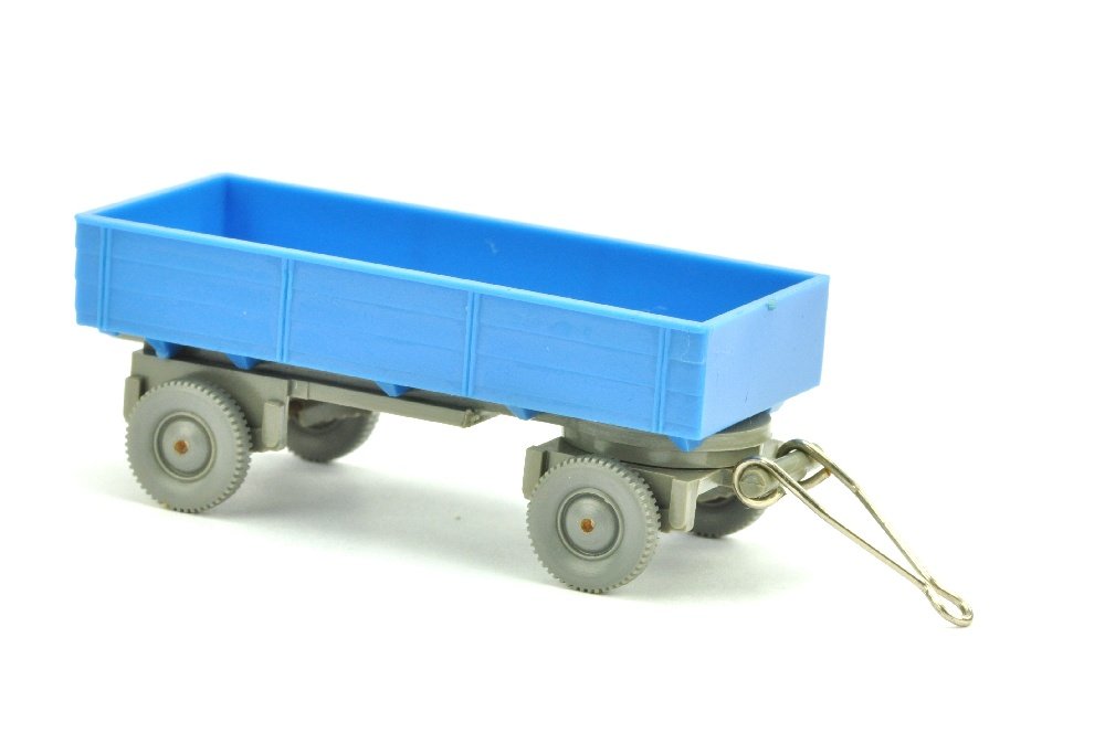 LKW-Anhänger (Typ 5), himmelblau/betongrau: 525/5CF, Achsen stark korrodiert, sonst neuwertig (Wiking Verglaster LKW)