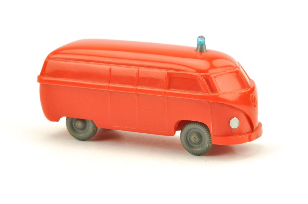 Feuerwehr VW Bus, orangerot: 263/1A, sehr gut bis neuwertig (Wiking Unverglaster Rollachser)