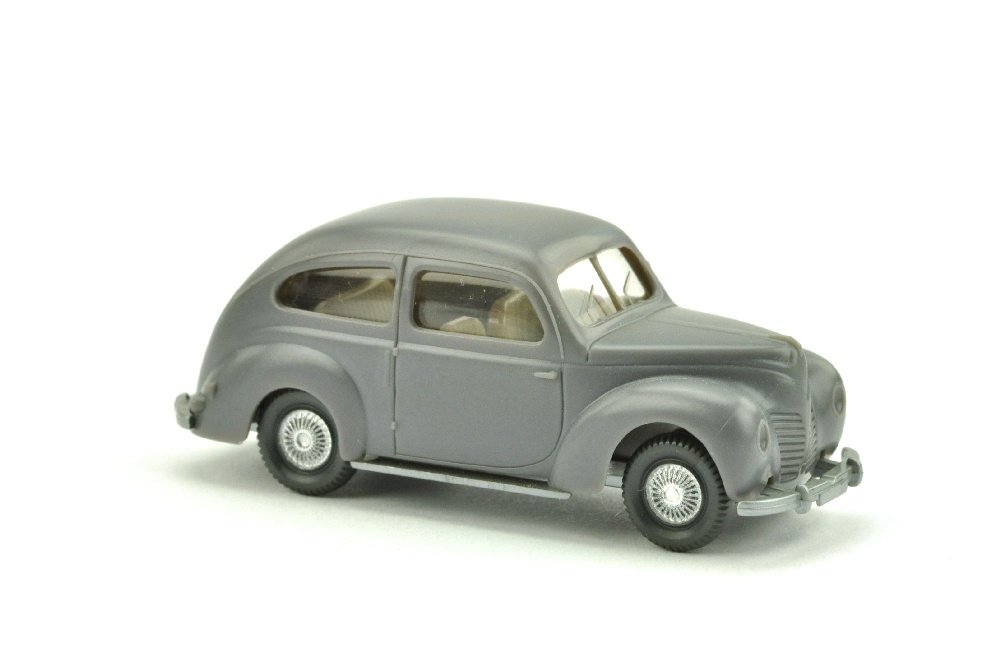 Ford Taunus (1949), matt-basaltgrau: Vorserie um 1989, entspricht erstem Serienmodell in Sonderfarbe, neuwertig (Wiking Vorserie)
