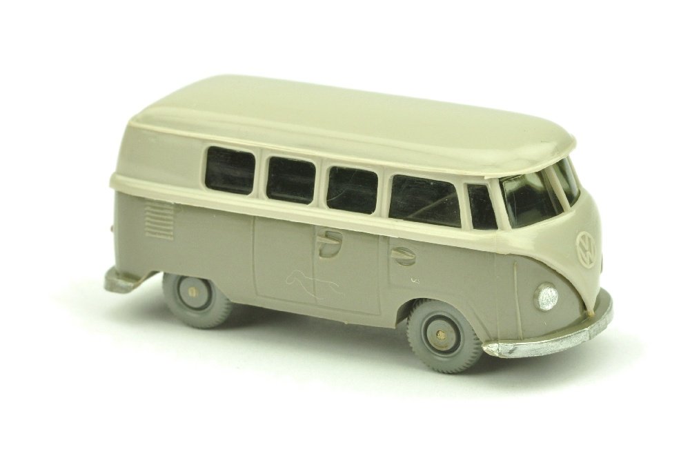 VW T1 Bus (alt), d'-achatgrau/betongrau: 323/1O, sehr gut bis neuwertig (Wiking Verglaster PKW)