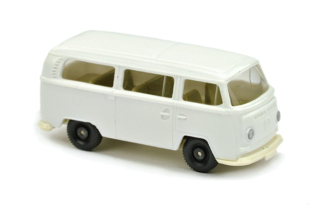 VW T2 Bus, weiss: 330/1I, Version mit Sitzen, Chassis cremeweiss, neuwertig (Wiking Verglaster PKW)