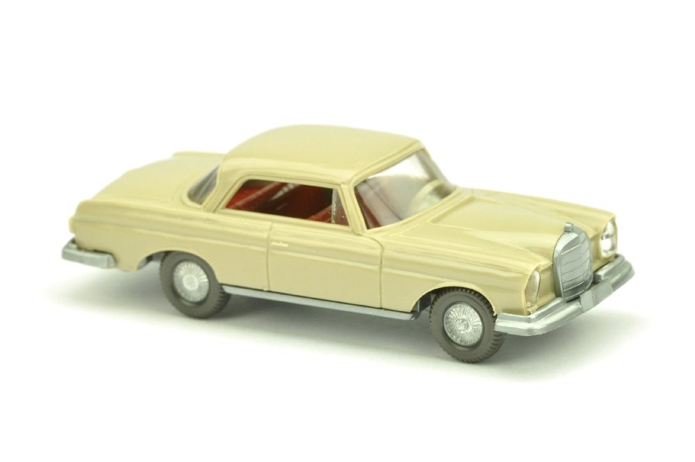 Mercedes 250 SE Coupe, dunkles h'gelbgrau: 383/2B, Karosserie deutlich dunkler als bei Position 8458, sehr gut bis neuwertig (Wiking Verglaster PKW)