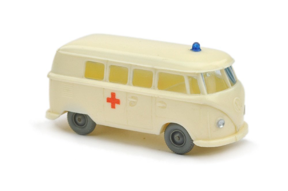 VW T1 Bus Rotkreuz, cremeweiss: 1034/2E, Druck 100%/fast 100%, neuwertig (Wiking Verglaster LKW)