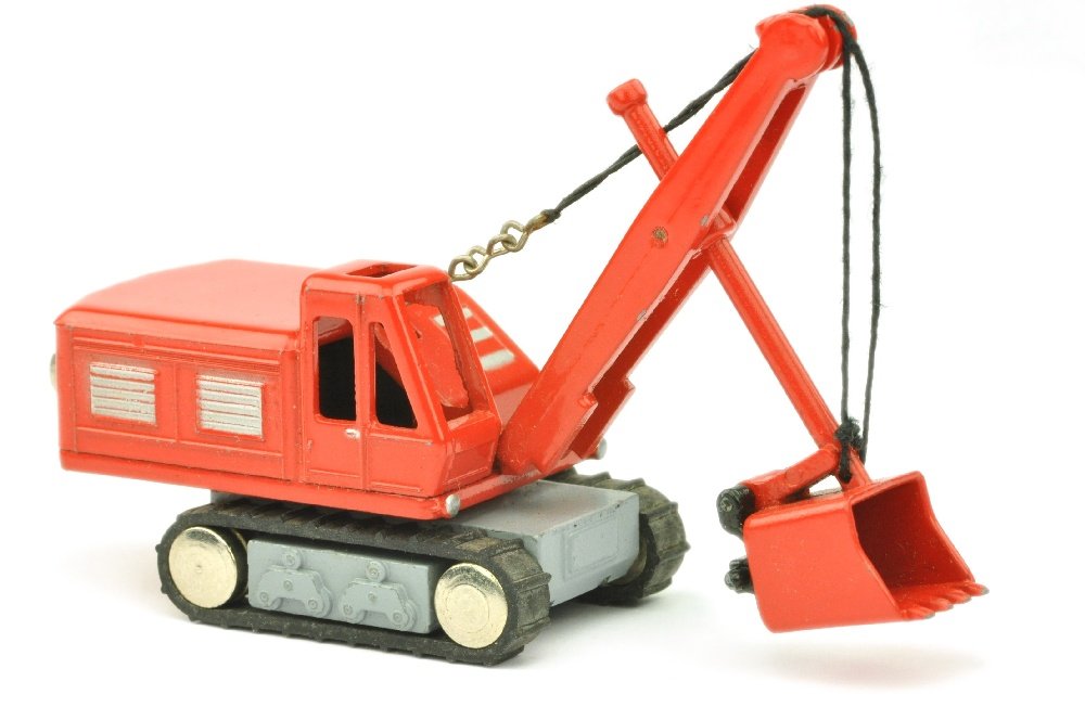Schuco Piccolo - (760) Demag-Schaufelbagger: rot lackiert, Seilfuehrung original und funktionsfaehig, unbespielt, neuwertig