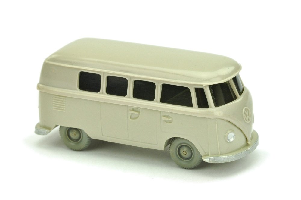 VW T1 Bus (alt), d'-achatgrau/kieselgrau: 323/1P, sehr gut (Wiking Verglaster PKW)