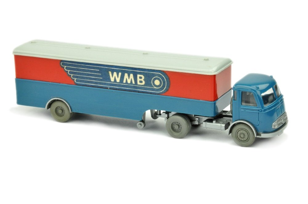 Koffer-Sattelzug Pullman WMB: 762/2BC, sehr gut (Wiking Verglaster LKW)